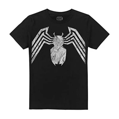 Abbildung von Marvel Herren Venom Emblem T Shirt, Schwarz (Schwarz Schwarz), M