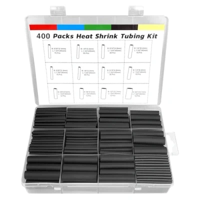 Abbildung von Labmilon 400 Stück Schrumpfschlauch Set, Schwarz Schrumpfschläuche Wasserdicht, Kabelhülsen, Heat Shrink Tube Sortiment, Schrumpfmuffe, Schrumpfschläuchen, Wärmeschrumpfschlauch Kabel Verbindung