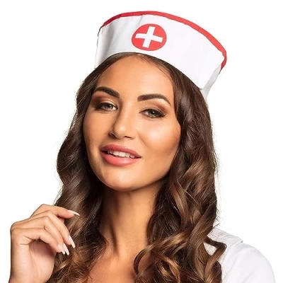 Abbildung von Elope Arzt Kostüm Mini Schwesternhaube Haube für Fasching, Klassisches Zubehör das Krankenschwester