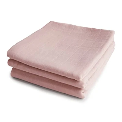 Abbildung von mushie Musselin Baby Tücher, 100% Bio Baumwolle, 59,7 x cm, Rouge, 3er Pack