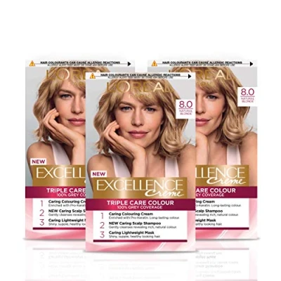 Abbildung von L&#039;Oreal Excellence Permanent Hair Colour 8 Natural Blonde