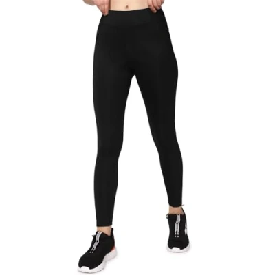 Abbildung von Reebok Damen High Rise Rib Yoga Hose, Schwarz, S
