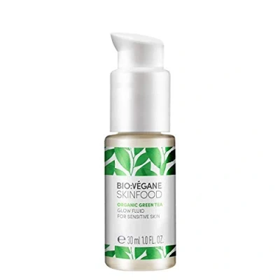 Abbildung von BIO:VÉGANE SKINFOOD Bio Grüntee Glow Fluid für empfindliche Haut, Highlighter mit Schimmerpigmenten, schnell einziehend, vegan, NATRUE zertifiziert, Naturkosmetik, 30 ml