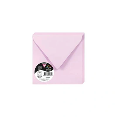 Abbildung von Clairefontaine 5538C Packung mit 20 Umschlägen Pollen 14x14 cm, 120g, gefüttert, ideal für Einladungen und Korrespondenz, Premium glattes Papier, Zartrosa, 1 Pack