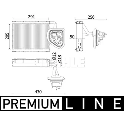 Abbildung von MAHLE ORIGINAL AE 160 000P Verdampfer mit Expansionsventil
