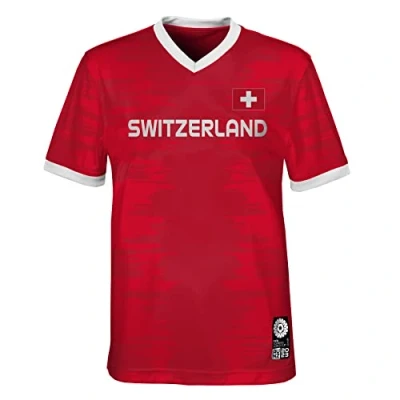 Abbildung von FIFA Offizielles Trikot der Jugendmannschaft Frauenfussball Weltmeisterschaft 2023, Schweiz, Rot, 8 10 Jahre