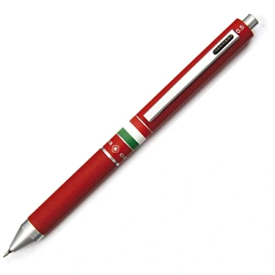 Abbildung von OSAMA Quadra Kugelschreiber mit Minenhalter, 0,8 mm Spitze + 0,5 Mine, Ideal für Schul und Schreibbedarf, Büro Universität Farbiger Tinte in Schwarz, Blau, Rot Gelb