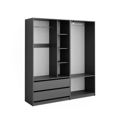 Abbildung von Vicco Kleiderschrank Elmo, Anthrazit, 100 x 200 cm 2er Set