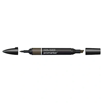 Abbildung von Winsor &amp; Newton 0203374​ ProMarker Professioneller Layoutmarker 2 Spitzen, fein und breit für Zeichnungen, Design Layouts Warm Grau 7