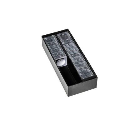 Abbildung von Leuchtturm, Aufbewahrungsbox, Logic Münzrähmchen 50x50 mm. (160x) Schwarz Abm: 285x120x65 pro Stk.