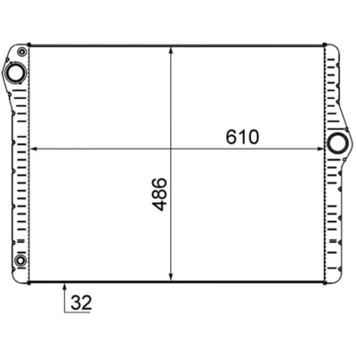Abbildung von MAHLE ORIGINAL CR 1585 000S Kühler, Motorkühlung 607, 610 486, 492 32 Kühlrippen gelötet BMW: 5 Limousine, Touring, 7