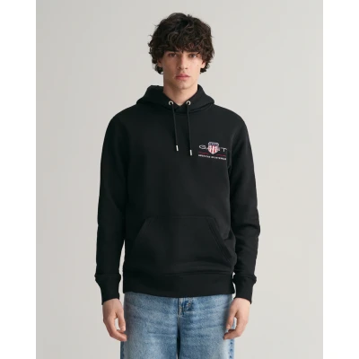 Abbildung von GANT Medium Archive Shield Hoodie Sweatshirt, Herren, Größe: 4XL, Black