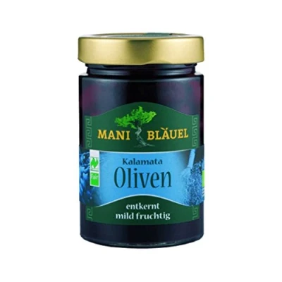 Abbildung von MANI Kalamata Oliven in Lake, entkernt, bio, 2er Pack (2 x 150 g)