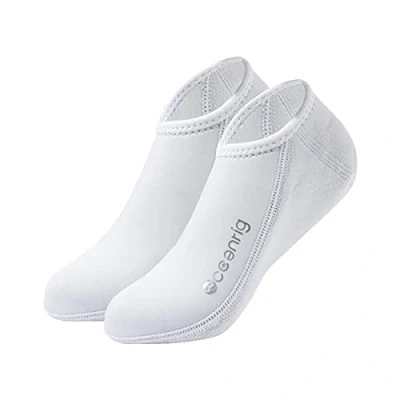 Abbildung von nitescuba Tauchsocken 2.5mm Neopren Neoprenanzug Socken Thermalwasser Flossensocken zum Schnorcheln Surfen Socken,Weiß,M