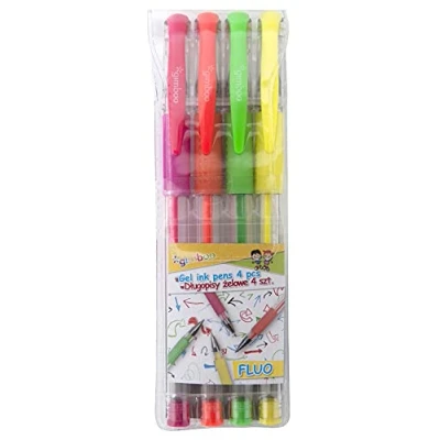 Abbildung von Gelstifte GIMBOO Fluo, 4 Stück, Anhängerverpackung, sortierte Farben, 1 PA