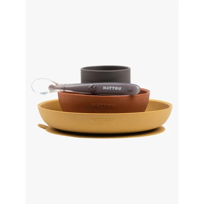 Abbildung von Soft Sili Geschirrset 4 Teile Senf/Terracotta