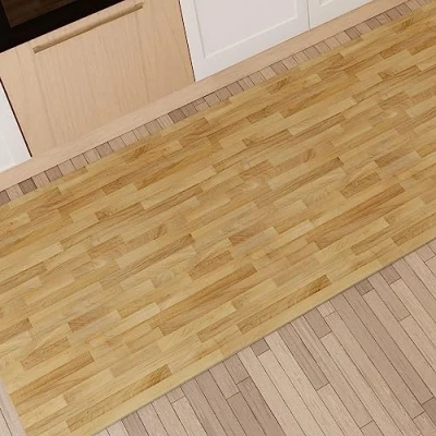 Abbildung von PETTI Artigiani Italiani Teppich für Küche, rutschfest, waschbar, Läufer Teppich, Küchenläufer, 52 x 100 cm, Design Parkett 02, 100% Made in Italy