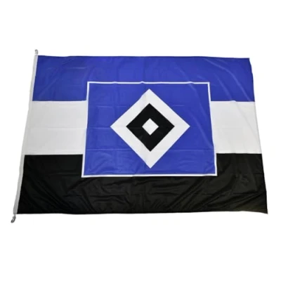 Abbildung von Hamburger SV Fahne HSV Hissfahne Blau Weiss Schwarz 180 x 120