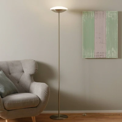 Abbildung von Eglo 97814 LED Stehleuchte FRATTINA C nickel matt weiß Ø29cm H:181,5cm dimmbar mit Connect Funktion