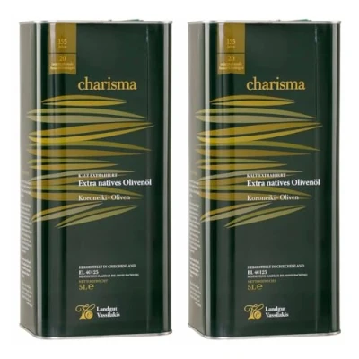Abbildung von Charisma Olivenöl 2x 5,0l Vassilakis Estate Extra natives aus Kreta Säuregehalt &lt; 0,4% + 20ml Jassas