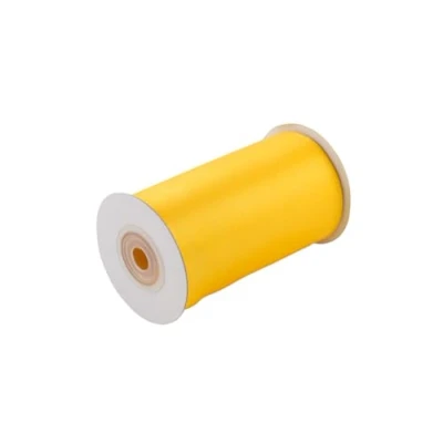 Abbildung von Satinband 100mm x 10m Rolle FARBAUSWAHL in 3/6/12/25/38/50/75/100mm farbecht &amp; waschbar Schleifenband für Hochzeit Geschenkband zum Verpacken Dekorieren Basteln Gelb 645