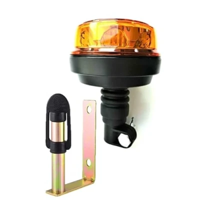 Abbildung von Matel Service Rundumleuchte LED mit 4 Blitzmuster 12V 24V ECE R65 R10 E9 Halterung Aufsteckrohr für PKW LKW Traktor