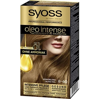 Abbildung von SYOSS Oleo Intense Permanente Öl Coloration, Haarfarbe 8 60 Honigblond, mit pflegendem &amp; ohne Ammoniak, 3er Pack (3 x 115 ml)