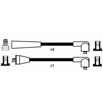 Abbildung von NGK 0881 Zündkabelsatz 5 MG: Midget, TRIUMPH: Spitfire Cabrio