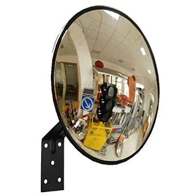 Abbildung von Traffic Curved Convex Weitwinkelspiegel, 30 cm, unzerbrechlich, für Sicherheit im Verkehr, Laden, mit verstellbarer Wandhalterung