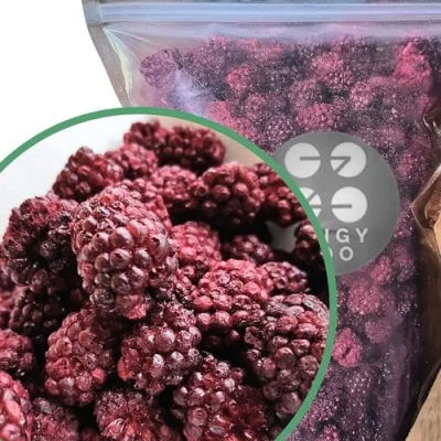Abbildung von Brombeeren Gefriergetrocknete Früchte Ohne Zucker XL 350g Natürlich Ungezuckert Blackberry Trockenfrüchte mach dein Brombeerpulver Natural Freeze Dried Fruit Obst Gefriergetrocknet ZingyZoo