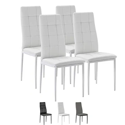 Abbildung von VS Venta stock Chelsea 4a. Set Weißer Esszimmerstuhl, SGS Zertifiziert, 42 cm (Breite) x 51 (Tiefe) 97 (Höhe)