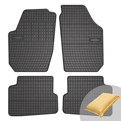 Abbildung von FROGUM EL Toro Gummimatten Ganzjähriges Set von Autofussmatte Auto Fußmatten für Skoda Fabia II 2006 2014 Beständiges Gummi Material 1,5cm Schutzkante