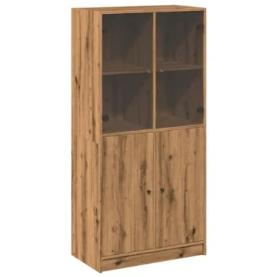 Abbildung von vidaXL Highboard, Sideboard mit Türen, Kommode Schrank für Wohnzimmer, Anrichte Beistellschrank Hochschrank Bücherschrank, Artisan Eiche Holzwerkstoff