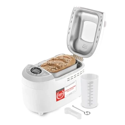 Abbildung von TZS FIRST AUSTRIA Brotbackautomat Brotbackmaschine, automatisch, 750g 1250g Brot, mit Timer, Display, 850 W, Brotbackautomat, inkl. 2 Knethaken, Antihaftbeschichtet,Sauerteig