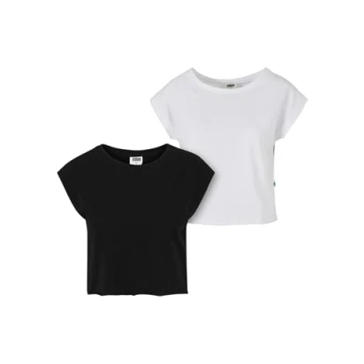 Abbildung von Urban Classics OPEN EDGE 2PACK Tshirt basic, Damen, Größe: Large, Black+white