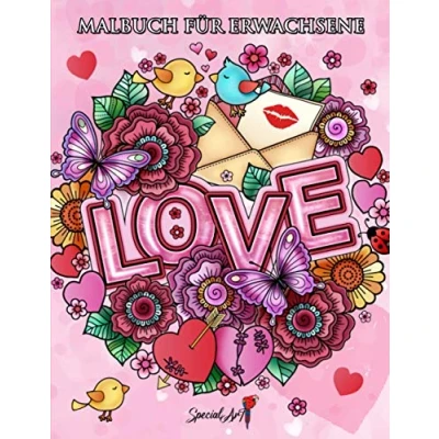 Abbildung von Love Malbuch für Erwachsene: Eine originelle Geschenkidee den Valentinstag, Geburtstage und Jubiläen. Mehr als 50 Malvorlagen mit dem Thema ... Tiere, Liebende, Herzen vieles mehr.