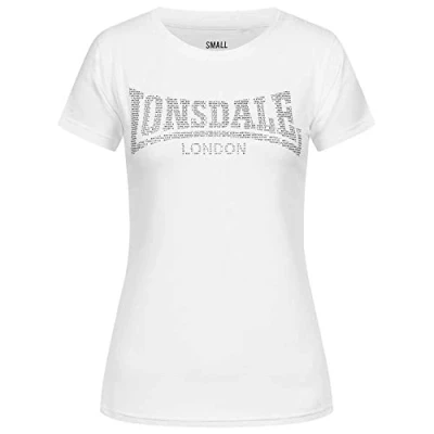 Abbildung von Lonsdale Women&#039;s BEKAN T Shirt, White/Black, S