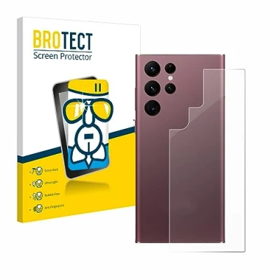 Abbildung von BROTECT Schutzglas für Samsung Galaxy S22 Ultra 5G (Rückseite) Schutzfolie Panzer Folie Glas [Extrem Kratzfest 9H, Anti Fingerprint,