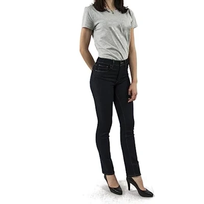 Abbildung von Levi&#039;s 724 HIGH RISE Straight Jeans Slim Fit darkblue denim, rinsed Damen, Größe: 23x30, Dark blue denim