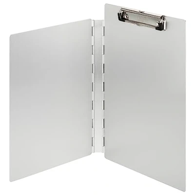Abbildung von Läufer 22017 Dokumenten Klemmbrett mit seitlicher Schutzkappe, aus Aluminium, für DIN A4, Deckel als Sichtschutz, stabile Schreibplatte, seitlich öffnend