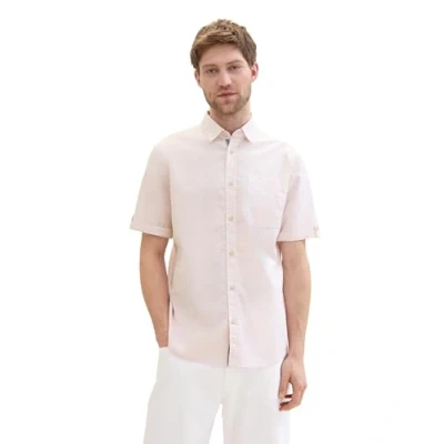 Abbildung von TOM TAILOR Herren Regular Fit Hemd in Space Dye Optik, coral rose irregular structure, XXL