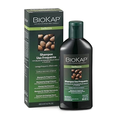 Abbildung von BIOKAP BELLEZZA Mildes Shampoo 200ml für die tägliche Haarwäsche Süßmandelöl Yucca Öl Bio Passionsblumen Extrakt Eibischwurzel ätherische Öle VEGAN