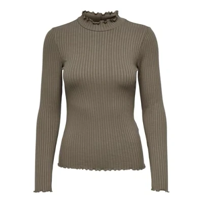 Abbildung von JDY Jdyfransiska L/S Highneck Top JRS Noos, Maglia Manica Lunga Donna, Marrone (Walnut), M