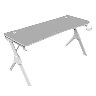 Abbildung von Mars Gaming MGD140W Weiß, Tisch 140cm, Headset+Getränkeständer, Total Mousepad