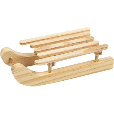Abbildung von greedeko 2 STK. Schlitten zum basteln 6x2 Holz selbstgestalten DIY Deko Mini Miniatur