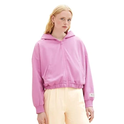 Abbildung von TOM Tailor Denim Sweatjacke, Damen, Größe: XXL, Blueberry blush