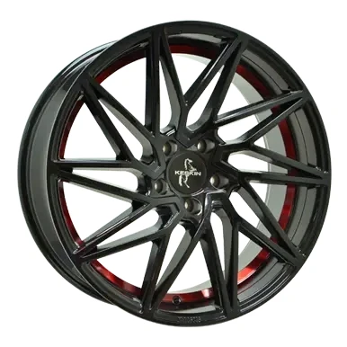 Abbildung von KESKIN 5 loch 19Zoll 120mm Alufelge KT20 FUTURE Matt Schwarz Undercut Rot KT208519512035MBRI Felge