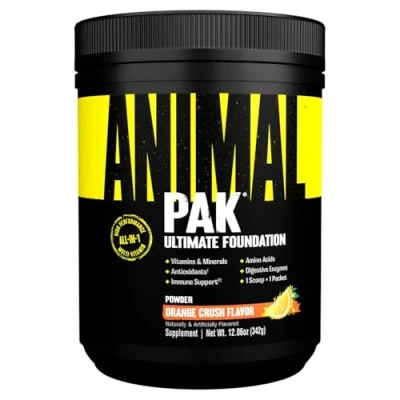 Abbildung von Universal Nutrition ANIMAL Pak Pulver (Orange) Multivitamin Komplex fürs Training mit Vitaminen, Mineralien &amp; Aminosäuren, Enzyme unterstützen die Nährstoffversorgung Immunsystem, 44 Messlöffel