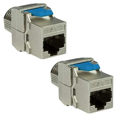 Abbildung von odedo 2X Keystone CAT 8.1 Buchse RJ45 STP Netzwerk werkzeugfrei Toolless 16.5mm RJ 45 Modul Server Rack Verkabelung Panel
