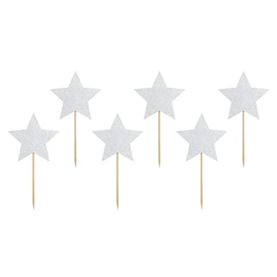 Abbildung von Cake Topper Stern 11,5cm 6er Set Tortendeko Kuchendeko Torten Kuchen Cupcake Muffin Kindergeburtstag